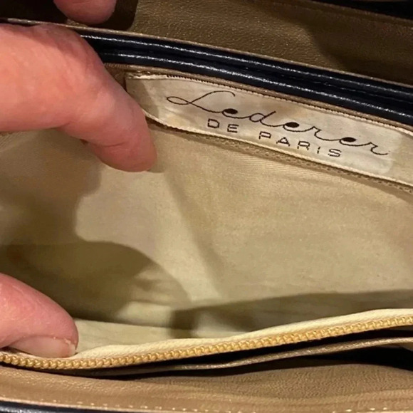 Lederer Vintage 1950s Navy Blue Leather Purse - Picture 5 of 9